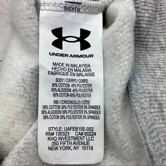 Under Armour Boys Long Sleeve Fleece Sweatshirt, Gray NWT - Picture 3 of 6